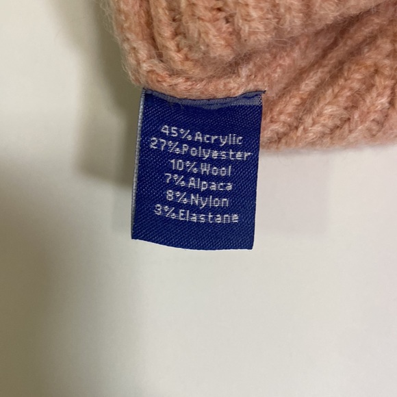 Hat Attack Wool Alpaca Color Bar Beanie Hat Blush Pink Cuffed Ribbed Knit NWT - Picture 5 of 6